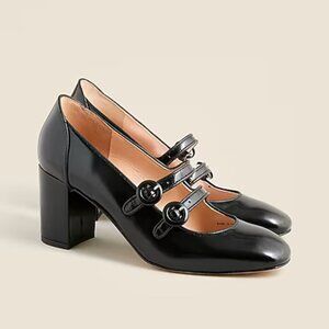 J.Crew Maisie Double-Strap Mary Jane Patent Leather Heels - Size 6.5